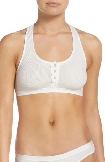 Shop Madewell Rib Knit Bralette In White Wash