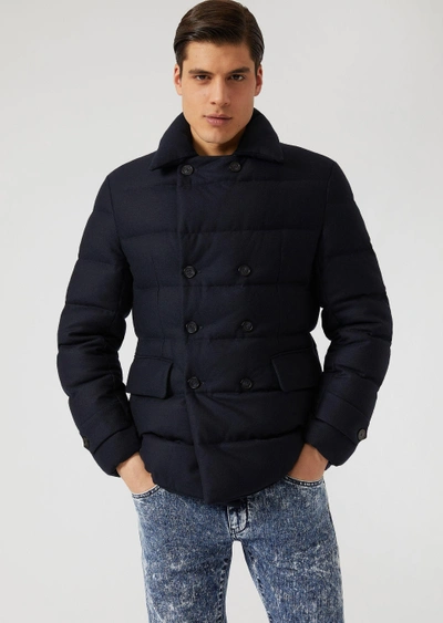 Shop Emporio Armani Down Jackets - Item 41823008 In Navy Blue