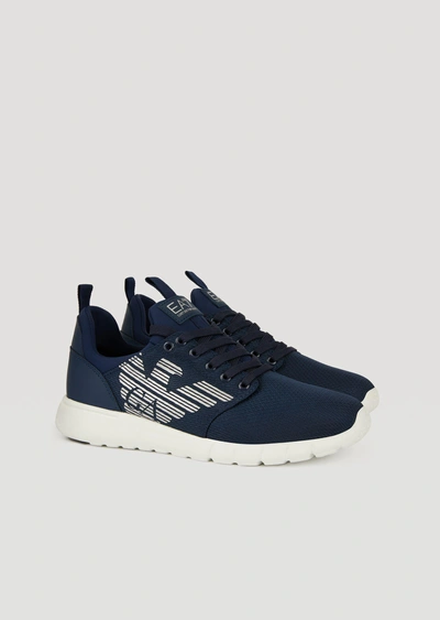 Shop Emporio Armani Sneakers - Item 11523387 In Navy Blue