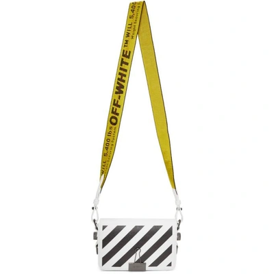 Shop Off-white White Diagonal Mini Binder Clip Flap Bag