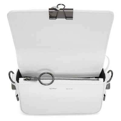 Shop Off-white White Diagonal Mini Binder Clip Flap Bag