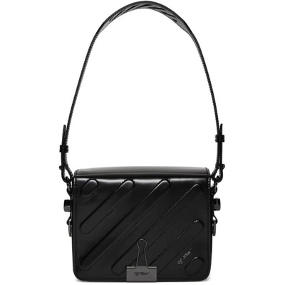 Shop Off-white Black Padded Diagonal Flap Bag