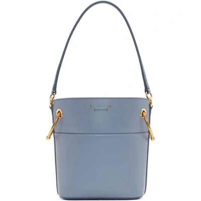 Shop Chloé Chloe Blue Small Roy Bucket Bag In 4e2 Washedb