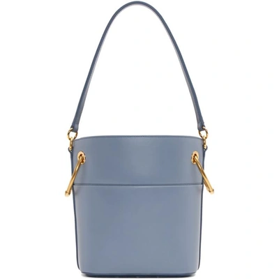 Shop Chloé Chloe Blue Small Roy Bucket Bag In 4e2 Washedb