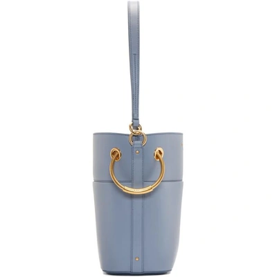 Shop Chloé Chloe Blue Small Roy Bucket Bag In 4e2 Washedb