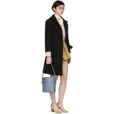 Shop Chloé Chloe Blue Small Roy Bucket Bag In 4e2 Washedb