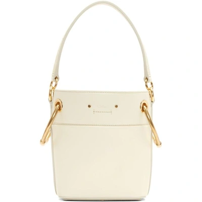 Shop Chloé Chloe Off-white Mini Roy Bucket Bag In 119naturalw