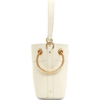 Shop Chloé Chloe Off-white Mini Roy Bucket Bag In 119naturalw