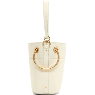 Shop Chloé Chloe Off-white Mini Roy Bucket Bag In 119naturalw