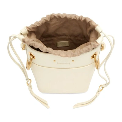 Shop Chloé Chloe Off-white Mini Roy Bucket Bag In 119naturalw