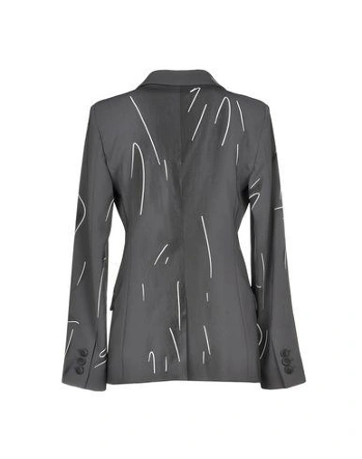 Shop Moschino Suit Jackets In Steel Grey