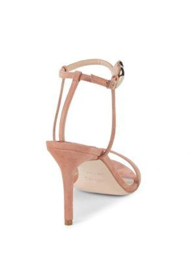 Shop Aperlai Palma Heart Suede Stiletto Sandals In Tan