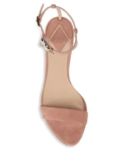 Shop Aperlai Palma Heart Suede Stiletto Sandals In Tan