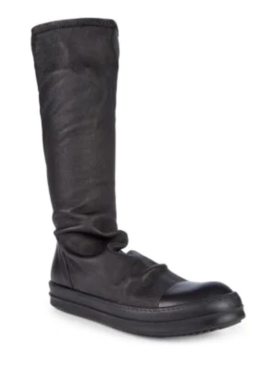 Shop Rick Owens Slip-on Leather Boots In Oxford