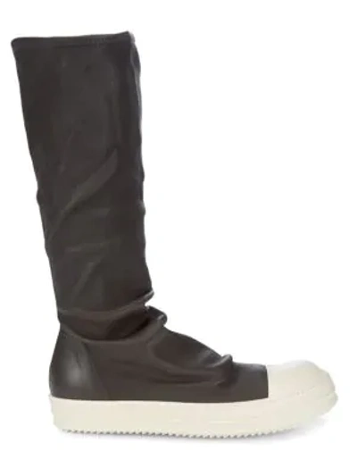 Shop Rick Owens Slip-on Leather Boots In Oxford
