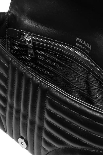 Shop Prada Quilted Leather Shoulder Bag In Black
