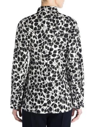 Shop Marni Printed Cotton Poplin Shirt In Black