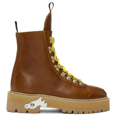 Shop Off-white Brown Hiking Boots In Camel