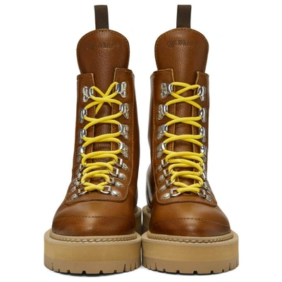 Shop Off-white Brown Hiking Boots In Camel