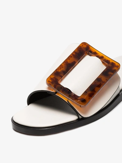 Shop Boyy Oversized Buckle Slide Sandals In White