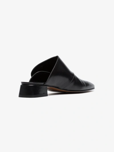 Shop Boyy Black Tortoiseshell Buckle Detail Leather Mules