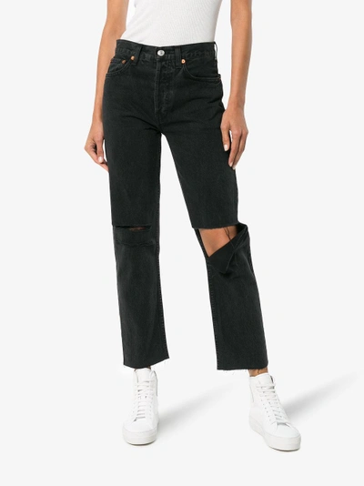 Shop Re/done Jeans Mit Cut-out In Black