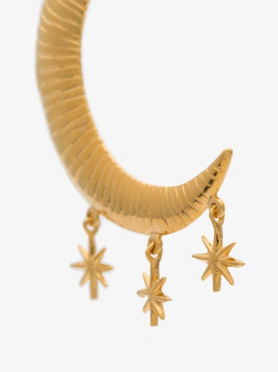 Shop Marte Frisnes Gold Metallic Moon And Stars Sterling Silver Earrings