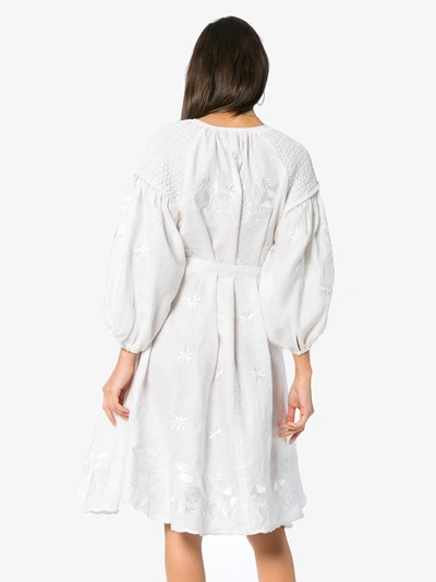 Shop Innika Choo Hugh Jesmok Smock Dress In White