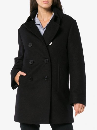 Shop Givenchy Double-breasted Pea Coat In Black