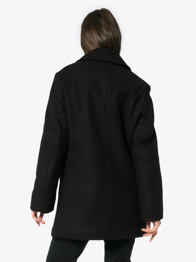 Shop Givenchy Double-breasted Pea Coat In Black