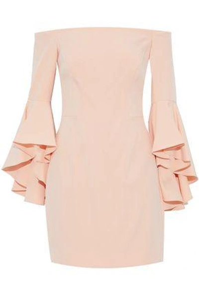Shop Milly Woman Selena Off-the-shoulder Cady Dress Peach