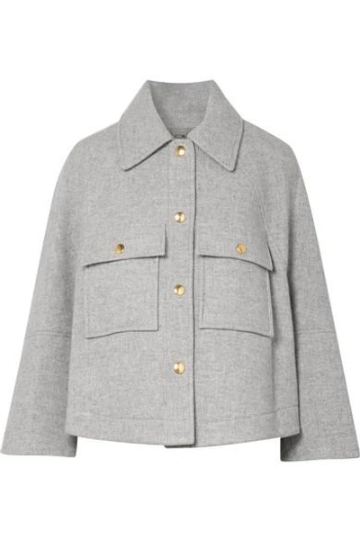 Shop Chloé Oversized Wool-blend Jacket In Gray