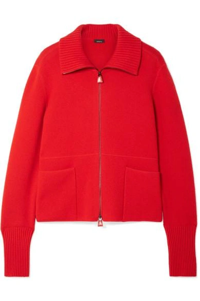 Shop Akris Cashmere Cardigan In Red