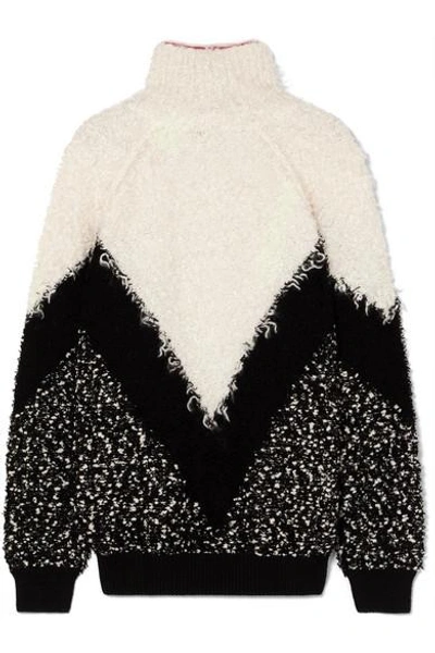 Shop Givenchy Oversized Mohair-blend Bouclé Turtleneck Sweater In Black