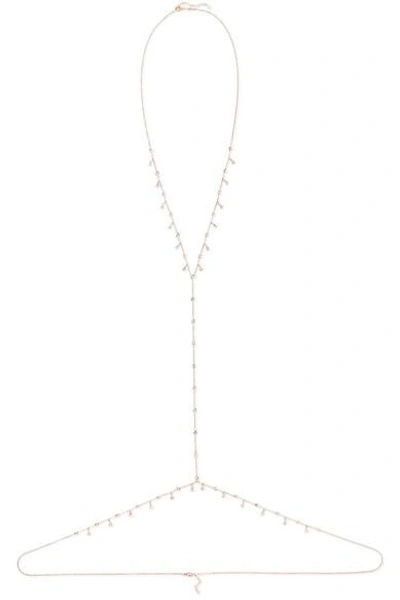 Shop Jacquie Aiche 14-karat Rose Gold Diamond Body Chain