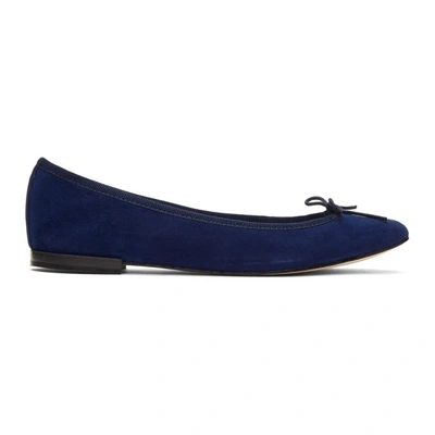 Shop Repetto Blue Suede Cendrillon Ballerina Flats In 851 Blue