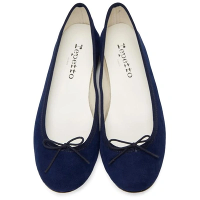 Shop Repetto Blue Suede Cendrillon Ballerina Flats In 851 Blue