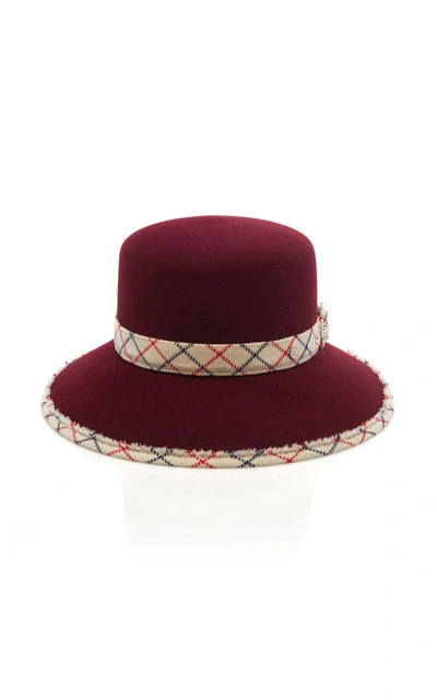 Shop Maison Michel New Kendall Felt Hat In Burgundy