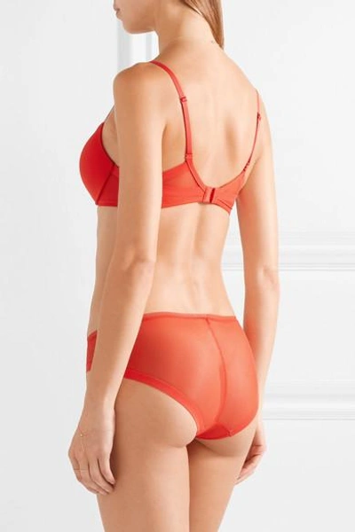 Shop Calvin Klein Underwear Sculpted Stretch-jersey And Mesh Briefs In Red