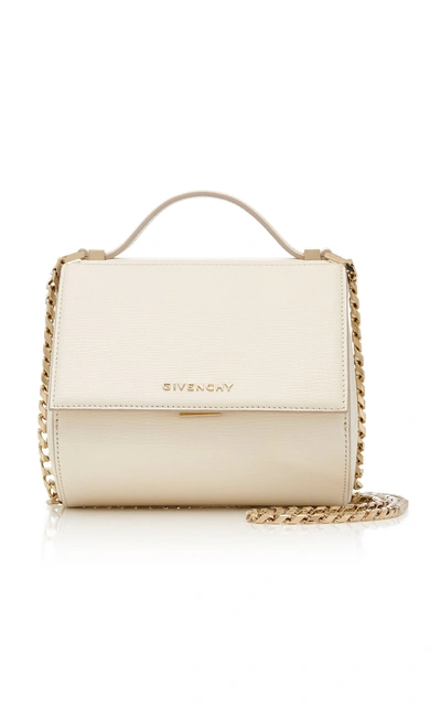 Shop Givenchy Mini Pandora Box Leather Shoulder Bag In White