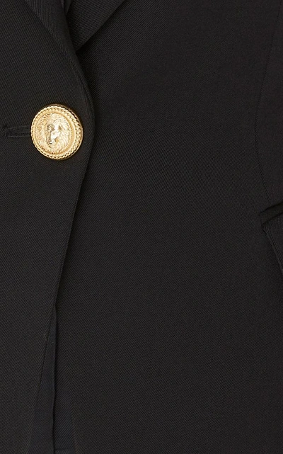 Shop Balmain Tailored One Button Wool Blazer In Black