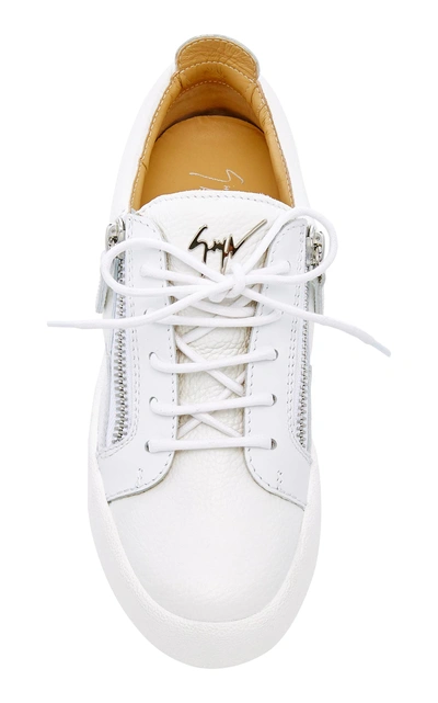 Shop Giuseppe Zanotti May London Leather Sneakers In White