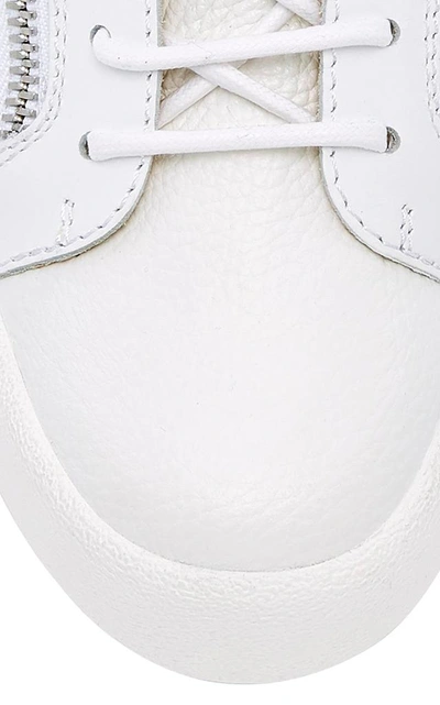 Shop Giuseppe Zanotti May London Leather Sneakers In White