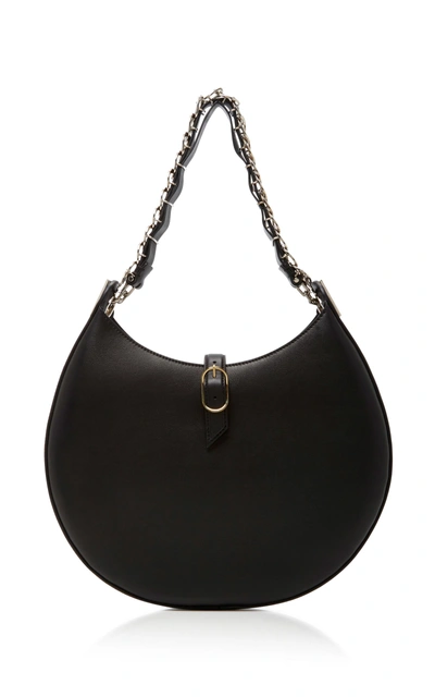Shop Loewe Joyce Embellished Leather Shoulder Bag In Black