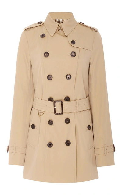 Shop Burberry Sandringham Double Breasted Trench Coat In Tan