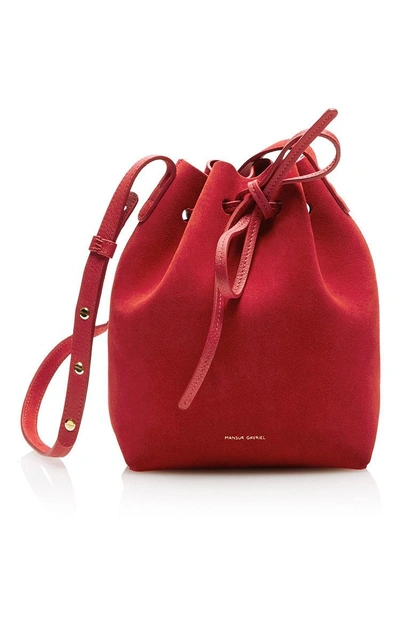 Shop Mansur Gavriel Mini Bucket Bag In Red
