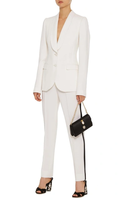 Shop Dolce & Gabbana Shawl Collar Blazer In Ivory