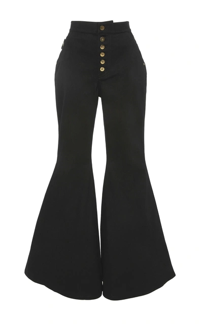 Shop Ellery Ophelia Wide Leg Flare Pants In Black