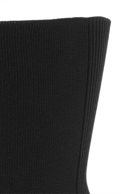 Shop Tibi Ribbed Stretch-knit Corset In Black