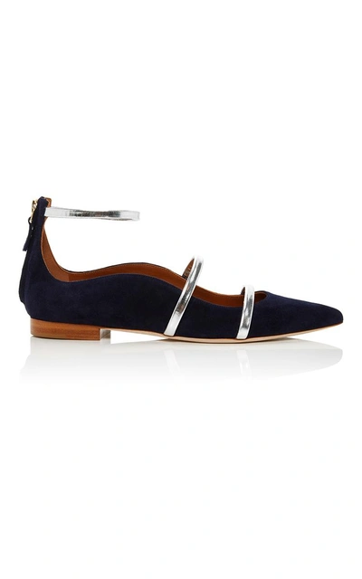 Shop Malone Souliers Robyn Flat In Navy